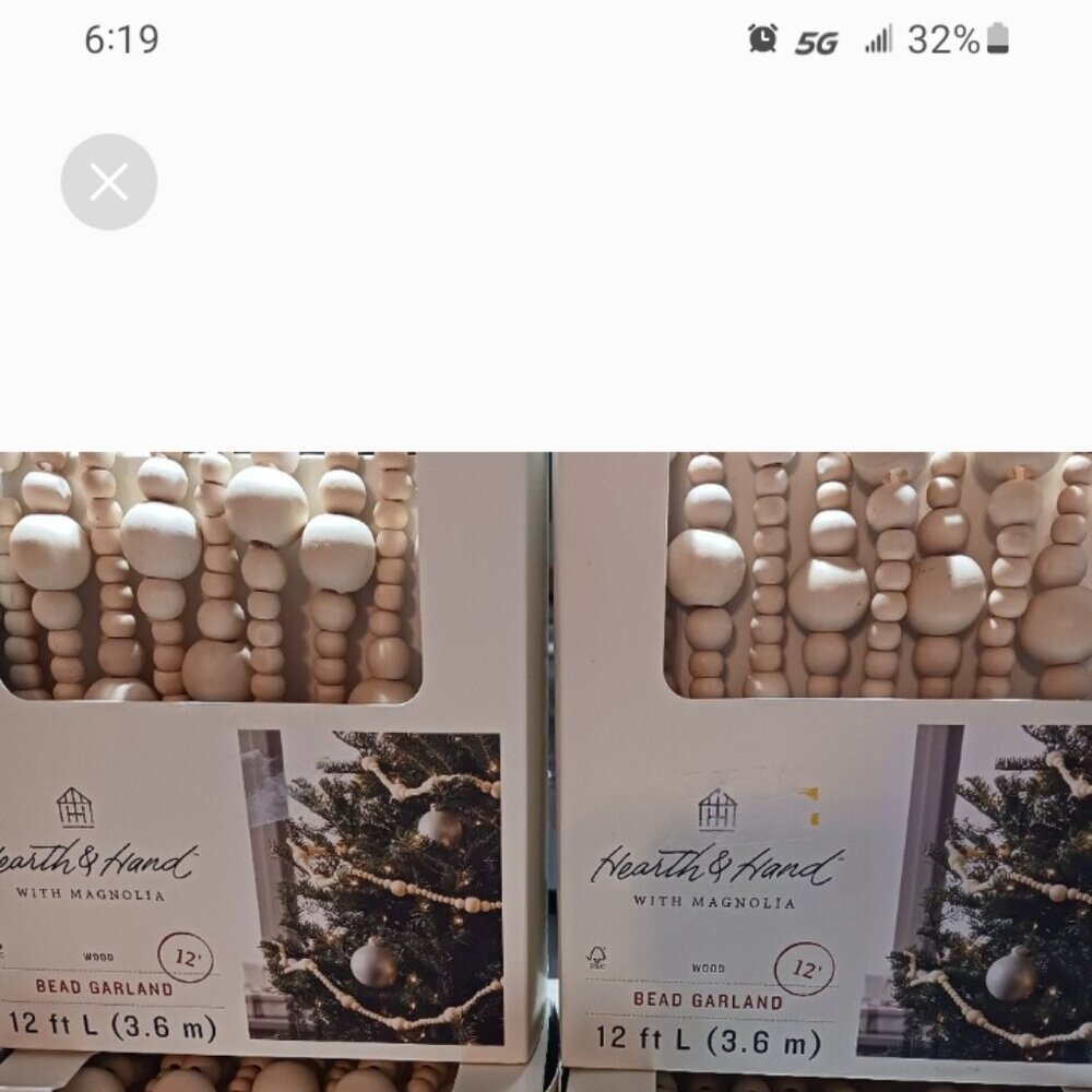 Hearth and hand with Magnolia wood bead garland